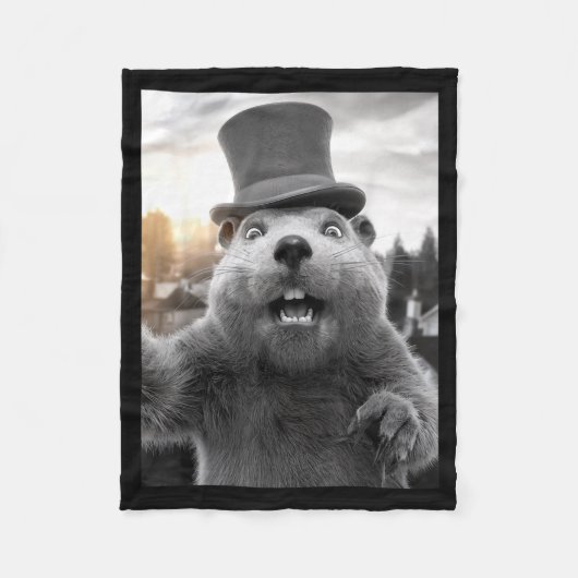 Grappige Ground Hog Day Woodchuck Grappige Groundh Fleece Deken (Voorkant)