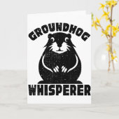 Grappige Groundhog-bende Fijne Groundhog-dag 2024  Kaart (Gele Bloem)