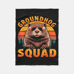 Grappige Groundhog-bende Fijne Groundhog-dag 2025  Fleece Deken