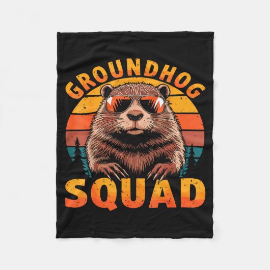 Grappige Groundhog-bende Fijne Groundhog-dag 2025  Fleece Deken (Voorkant)