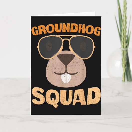 Grappige Groundhog-bende Fijne Groundhog-dag 2025  Kaart (Voorkant)