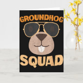 Grappige Groundhog-bende Fijne Groundhog-dag 2025  Kaart (Gele Bloem)