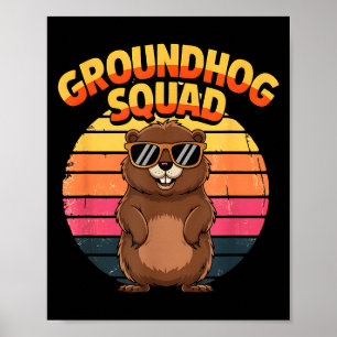 Grappige Groundhog-bende Fijne Groundhog-dag 2025 Poster