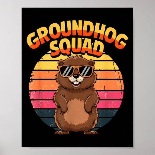 Grappige Groundhog-bende Fijne Groundhog-dag 2025  Poster (Voorkant)