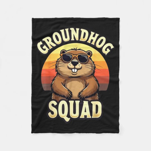 Grappige Groundhog-bende Fijne Groundhog-dag vieri Fleece Deken (Voorkant)