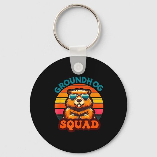 Grappige Groundhog-bende Gelukkige Groundhog-dag 2 Sleutelhanger (Voorkant)