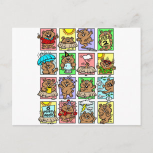 Grappige Groundhog Day-cartoons Briefkaart