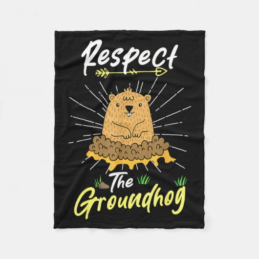 Grappige Groundhog Day citaat Respecteer de bosmar Fleece Deken (Voorkant)