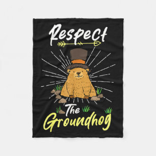 Grappige Groundhog Day Citaat Respecteer De Ground Fleece Deken