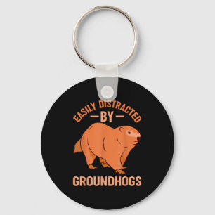 Grappige Groundhog Day _ Gelukkige Groundhog Dag _ Sleutelhanger