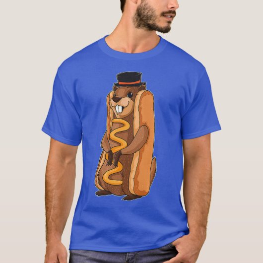 Grappige Groundhog Day Ground Hog Hotdog Groundhog T-shirt (Voorkant)