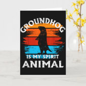 Grappige Groundhog Day Groundhog Is Mijn Geestdier Kaart (Gele Bloem)