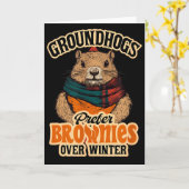 Grappige Groundhog Day Groundhogs Prefereren Brown Kaart (Gele Bloem)