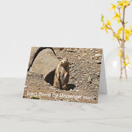 Grappige Groundhog Day Kaart (Gele Bloem)