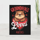 Grappige Groundhog Day Martini-ontwerp Groundhogs  Kaart (Voorkant)