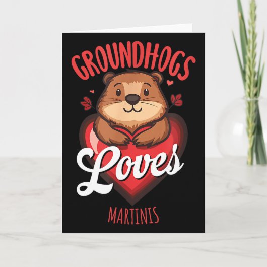 Grappige Groundhog Day Martini-ontwerp Groundhogs  Kaart (Voorkant)