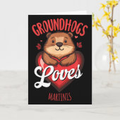 Grappige Groundhog Day Martini-ontwerp Groundhogs  Kaart (Gele Bloem)