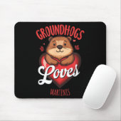 Grappige Groundhog Day Martini-ontwerp Groundhogs Muismat (Met muis)