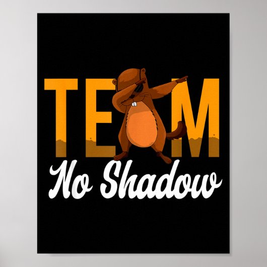 Grappige Groundhog Day Team Geen Schaduw Dabbing D Poster (Voorkant)