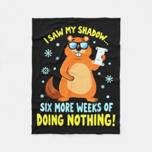 Grappige Groundhog Day Zes Weken Meer Nietsdoen Fleece Deken