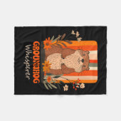 Grappige Groundhog fluisteraar Ground Hog Day lent Fleece Deken (Voorkant (Horizontaal))