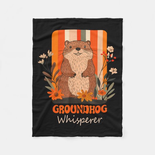 Grappige Groundhog fluisteraar Ground Hog Day lent Fleece Deken (Voorkant)