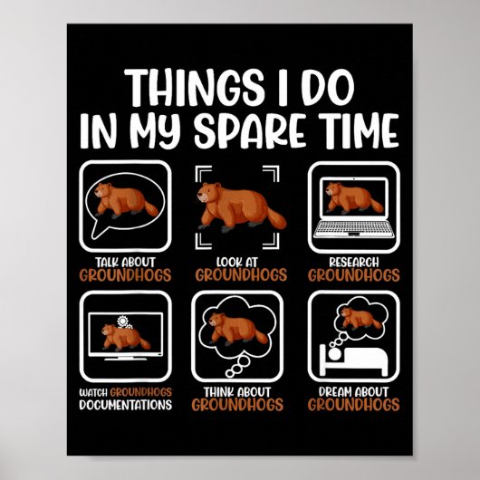 Grappige Groundhog-liefhebber Woodchuck Ground Hog Poster (Voorkant)