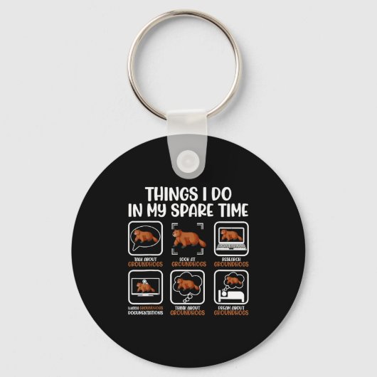 Grappige Groundhog-liefhebber Woodchuck Ground Hog Sleutelhanger (Voorkant)