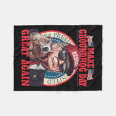 Grappige Groundhog maken Groundhog Day weer geweld Fleece Deken (Voorkant (Horizontaal))