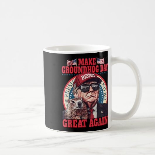 Grappige Groundhog maken Groundhog Day weer geweld Koffiemok (Rechts)