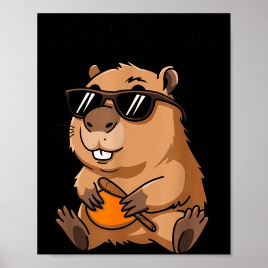 Grappige Groundhog Ok Ik Kom Er Aan Sungles  Poster (Voorkant)