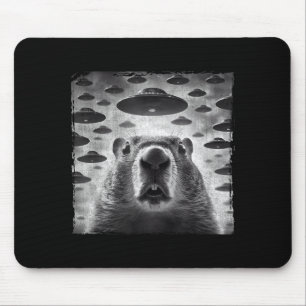 Grappige Groundhog Selfie Met Alien Ufos Groundhog Muismat