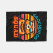 Grappige Groundhog Squad Gelukkige Groundhog Dag 2 Fleece Deken (Voorkant (Horizontaal))