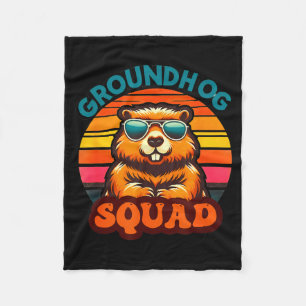 Grappige Groundhog Squad Gelukkige Groundhog Dag 2 Fleece Deken