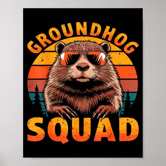 Grappige Groundhog Squad Gelukkige Groundhog Dag 2 Poster (Voorkant)
