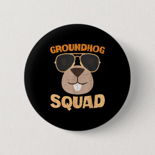 Grappige Groundhog Squad Gelukkige Groundhog Dag 2 Ronde Button 5,7 Cm