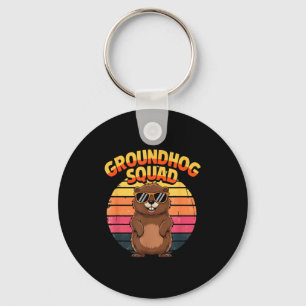 Grappige Groundhog Squad Gelukkige Groundhog Dag 2 Sleutelhanger