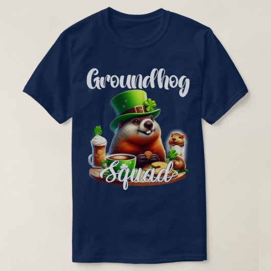 Grappige Groundhog Squad Happy Groundhog St Patric T-shirt (Design voorkant)