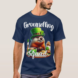 Grappige Groundhog Squad Happy Groundhog St Patric T-shirt