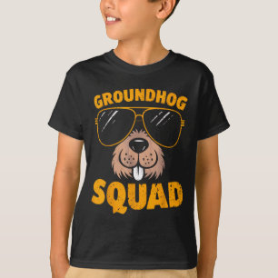 Grappige Groundhog Squad Presenteert Gelukkige Gro T-shirt