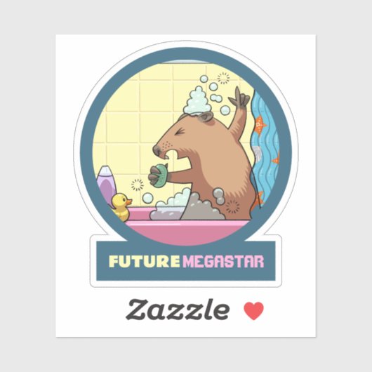 Grappige Groundhog Toekomstige Megastar Douche Car Sticker (Vel)