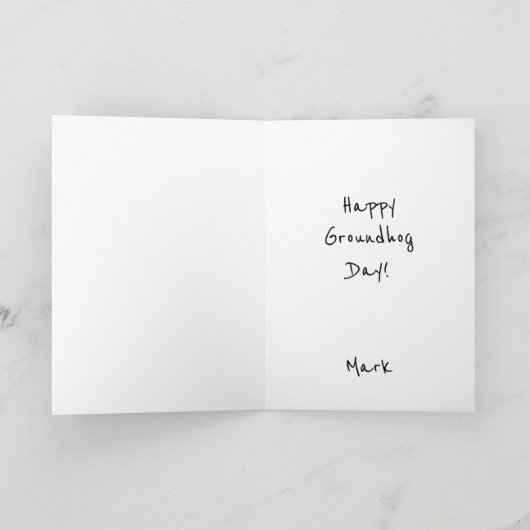 Grappige Groundhog Winter Feestdagen Kaart (Binnen)