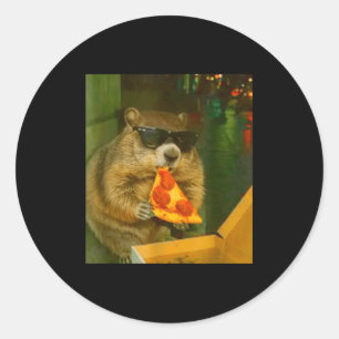 Grappige Groundhog Woodchuck die Pizza eet Knaagdi Ronde Sticker