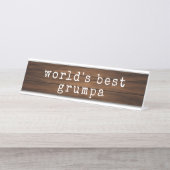 Grappige Grumpa Opa Vaderdag Uniek Bureau Naambordje (Voorkant)