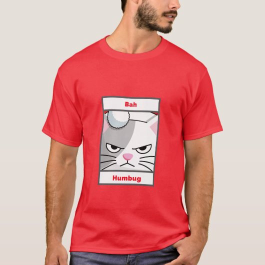 Grappige Grumpy Cat Bah Humbug T-shirt (Voorkant)