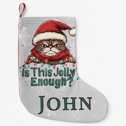Grappige Grumpy Cat Christmas Stocking Kleine Kerstsok (Voorkant)