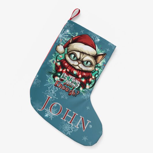 Grappige Grumpy Cat Christmas Stocking Kleine Kerstsok (Voorkant (Hangend))