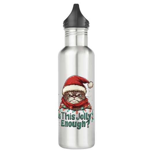 Grappige Grumpy Cat Christmas Waterfles Waterfles (Links)