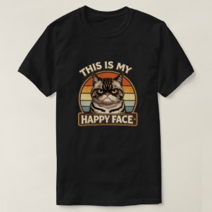 Grappige Grumpy Cat "Dit Is Mijn Gelukkige Gezicht T-shirt