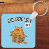 Grappige Grumpy Cat | Doos van woede | Ik haat dez Sleutelhanger (Achterkant)
